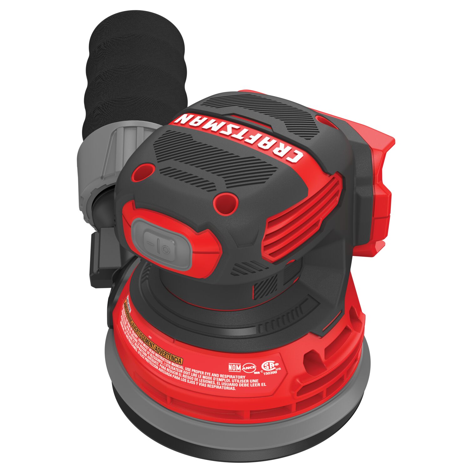 Right profile of 20 volt cordless random orbit sander