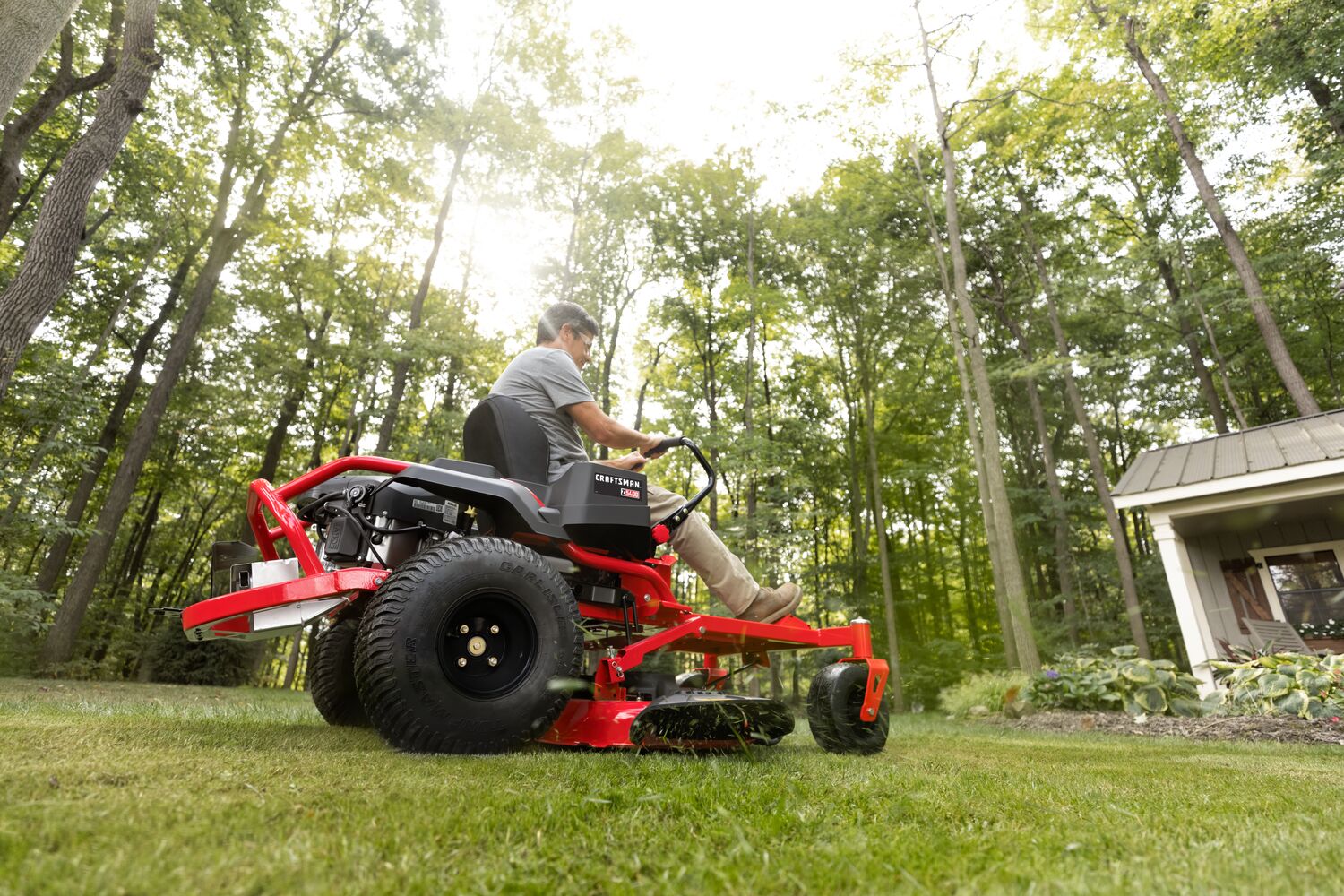 View of CRAFTSMAN Riding Mowers being used by consumer